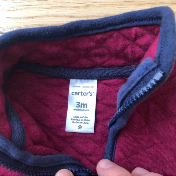 Maroon and navy quilted vest 3 months - Picture 2 of 2